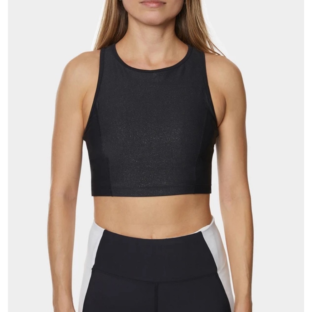 Betsey Johnson Sparkle it Up black sports bra